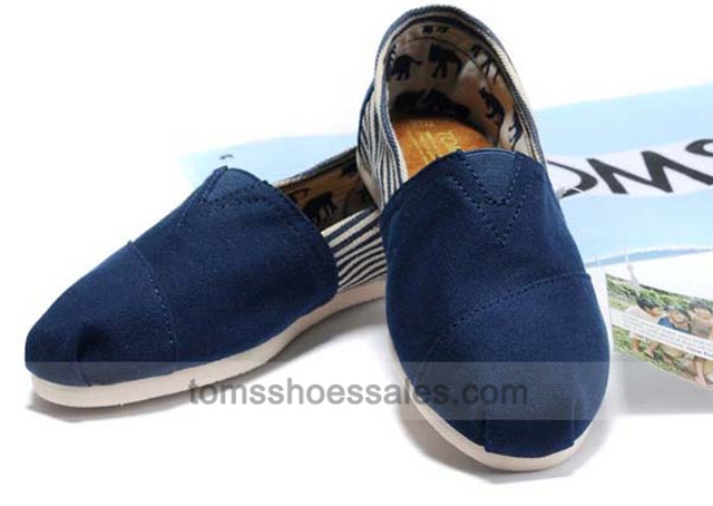 Womens Toms Stripes Prussian Blue Shoes