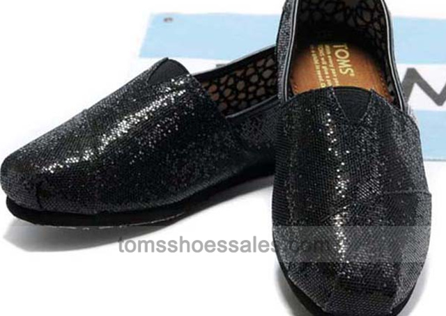 Womens Toms Gillters Black Shoes