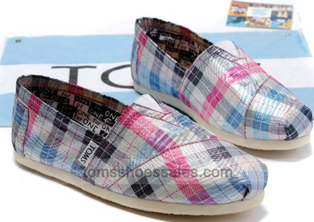 Womens Toms Stripes Multicolor Plaid Shoes