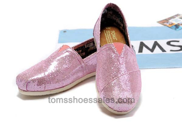 Womens Toms Gillters Pink Shoes